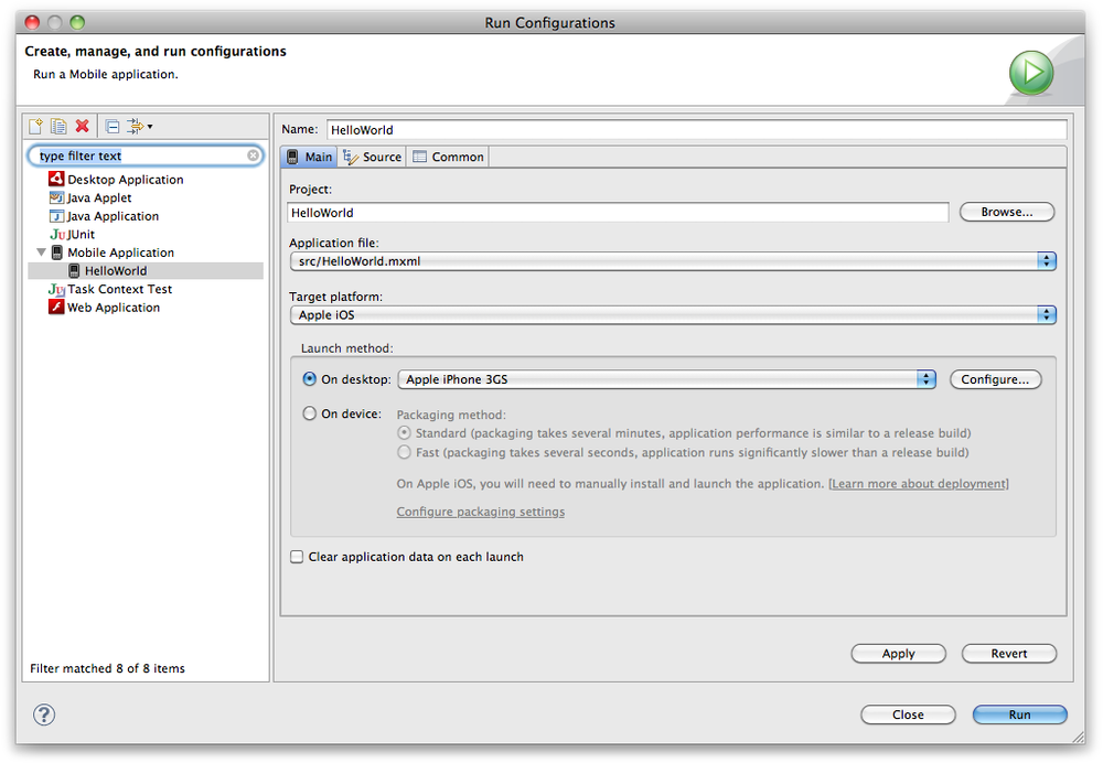 Configure runtime environment