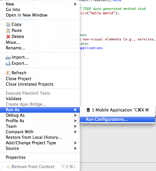 Run As→Run Configurations