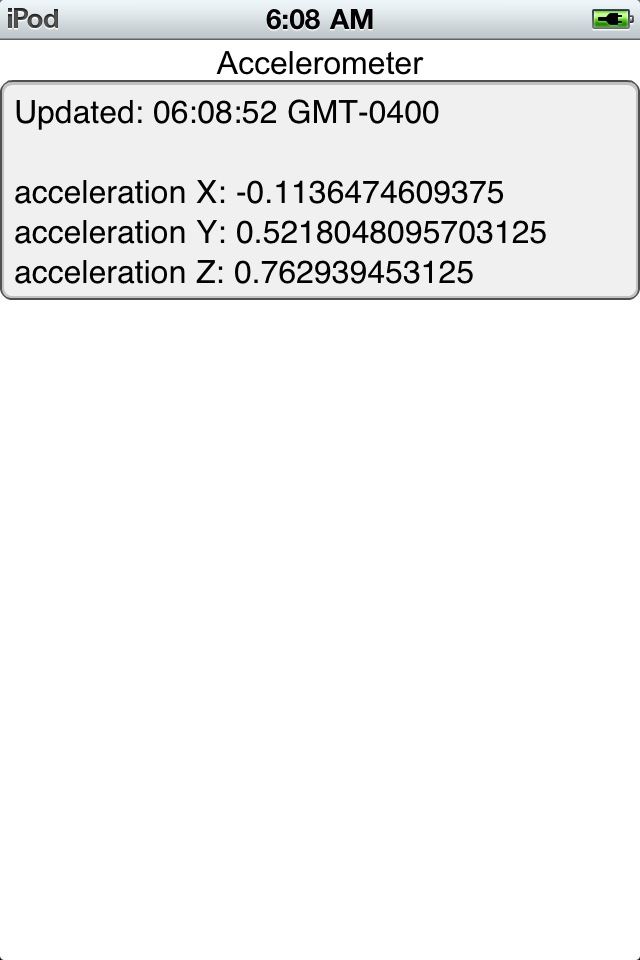 Accelerometer information