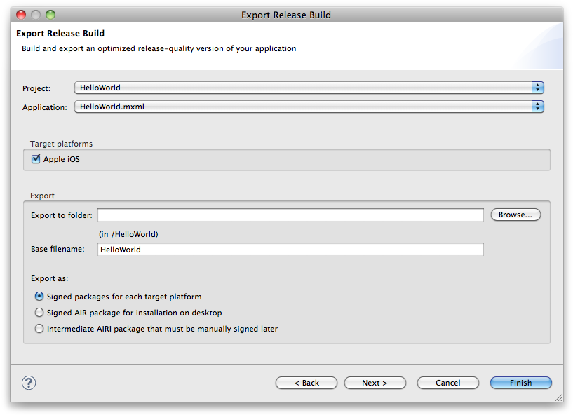 Export Release Build