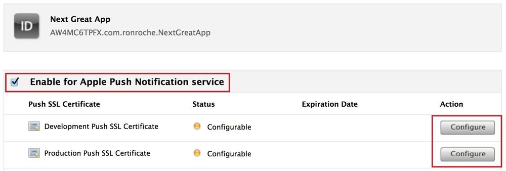 Configuring the APNS Push Certificate