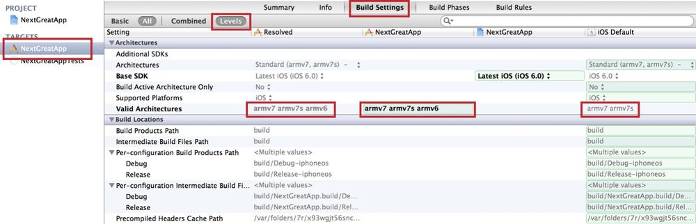 Using the Levels display to determine target settings