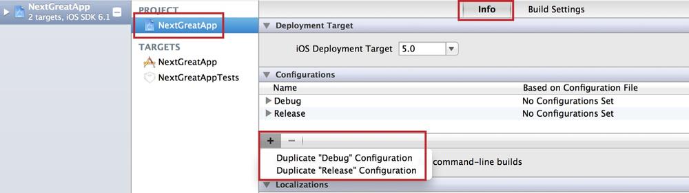 Adding a new build configuration