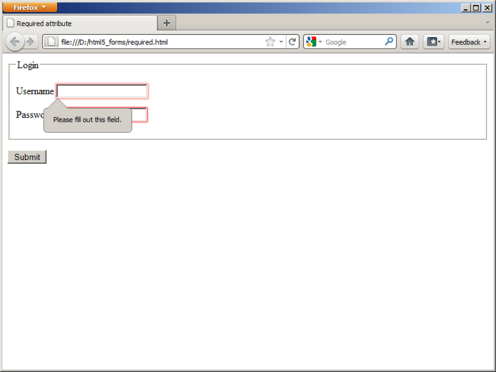 required attribute error messaging in Firefox 4