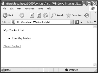 The ContactList list view