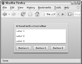 A Panel with a ControlBar