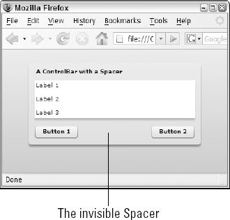 A ControlBar with a Spacer