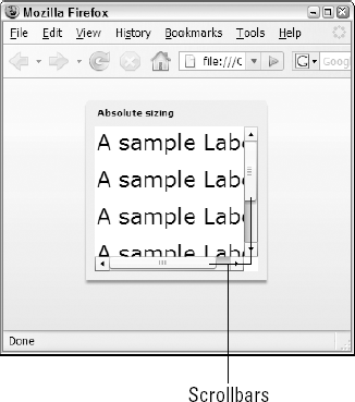 A Panel with scrollbars