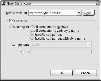 The New Style Rule dialog box