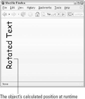 A rotated control using an embedded font