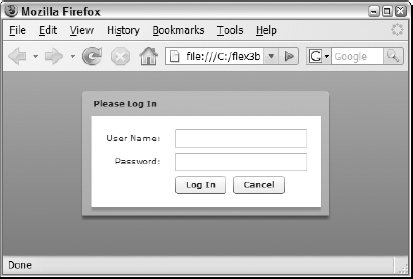 The login window as a conventional Panel component