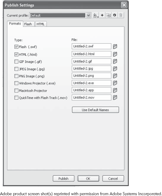 Format Tab: From the Menu Bar, Select File, Then Select Publish Settings.