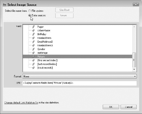 The Select Image Source dialog box.