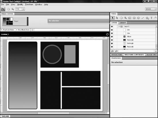 A series of lines. The one on the left has its End caps set to rounded, while the one farthest to the right has been drawn while holding down Shift to ensure that it is perfectly horizontal.