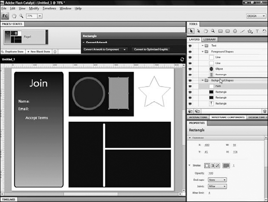 Repositioning layers by dragging on the Layers panel