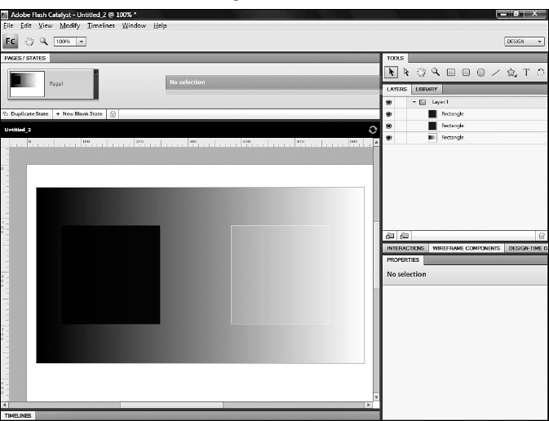 The shapes shown here have been blended. On the left, the top layer is using the Multiply blend mode, while Screen has been used on the right.