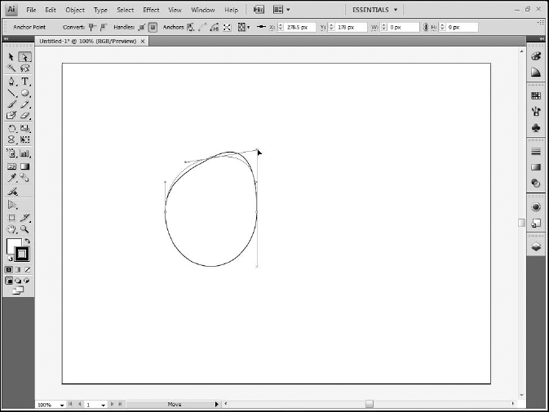 Modifying a curve with the Direct Select tool