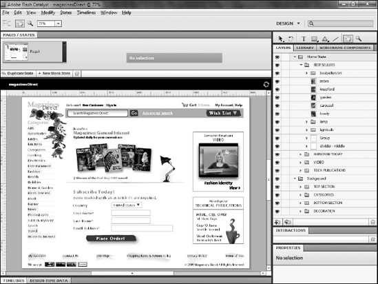 The Layers panel in Catalyst, displaying layers imported from Illustrator