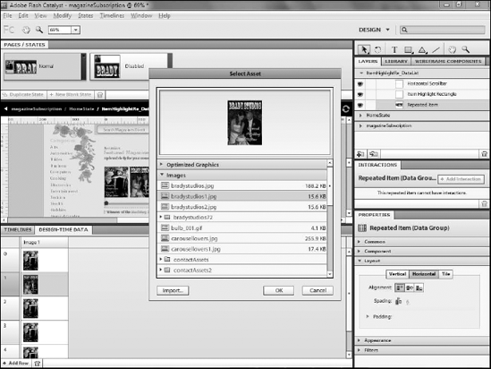 Changing the repeating elements in the Design-time panel