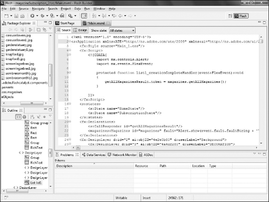 The event handler function in Source view