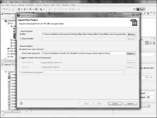 Importing an FXPL file into Flash Builder