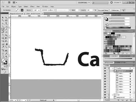 Drawing the cart outline and wheels