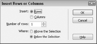 Use the Insert Rows or Columns feature to add several columns or rows simultaneously.