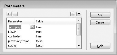 Use the Parameters dialog box to enter attributes for any plugin. Dynamic values can be entered by clicking the lightning-bolt icon and choosing a field from a defined recordset.