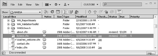 File view columns can be substantially reorganized to reflect the concerns of your team on a project-by-project basis.