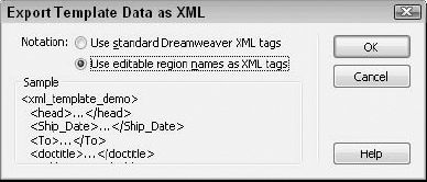 You can convert any template-based page to an XML document by using the Export Template Data as XML dialog box.
