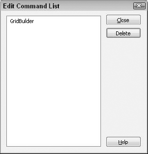 Manage your recorded commands through the Edit Command List dialog box.