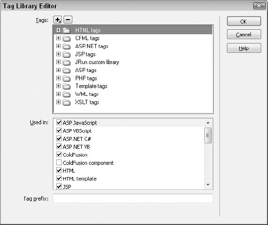 You use the Tag Library Editor to customize Dreamweaver's tag libraries.