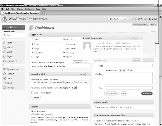 A light gray box appears as a guide when dragging and dropping modulesinthe WordPress Dashboard.