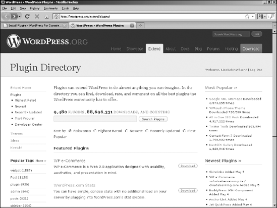 Use the search feature of the WordPress Plugin Directory page to find the plugin you need.