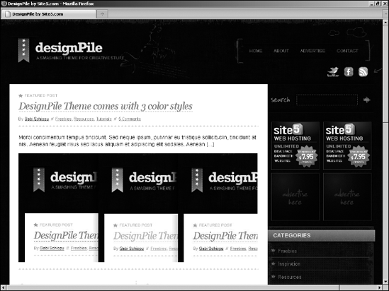 Try the designPile Theme by Smashing Magazine.