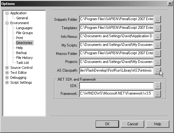 Providing ActionScript 3.0 intrinsic classes to PrimalScript