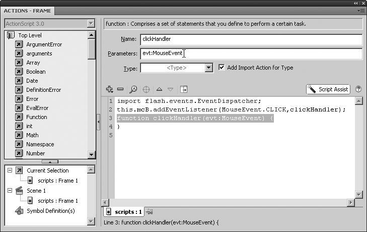 Configuring a custom function with Script Assist