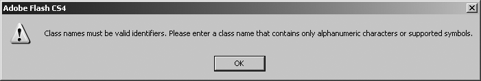 Class names must contain valid characters