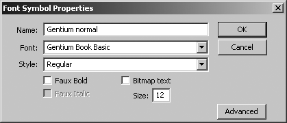 Importing a font to the library