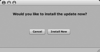 UpdateWindow asks the user whether they want to install the update.