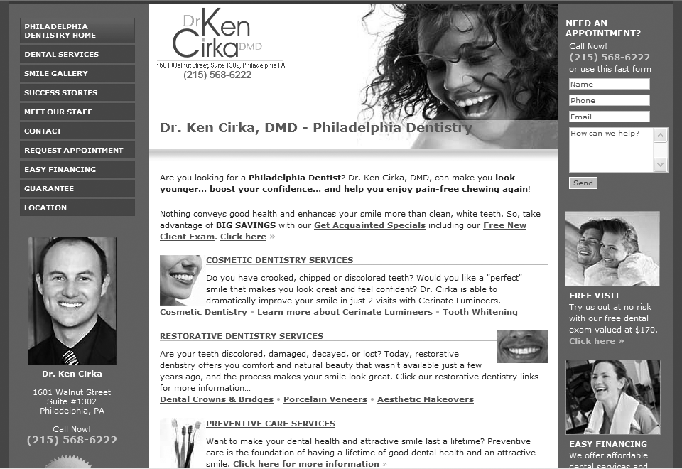 Second redesign of PhillyDentistry.com