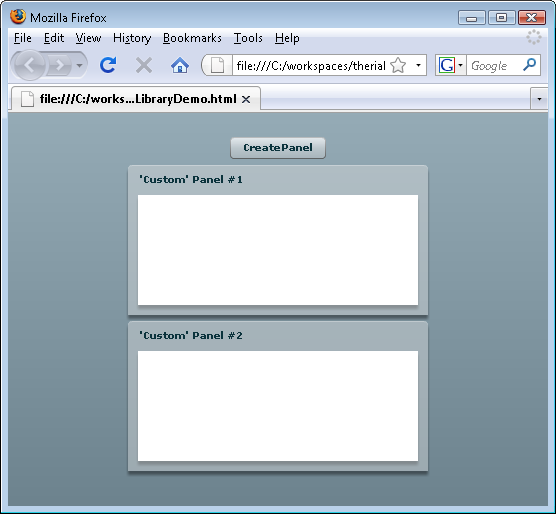 If you link in the Panel class, LibraryDemo works well