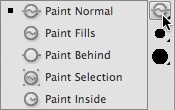 Brush paint modes