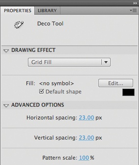 Deco tool Grid Fill properties