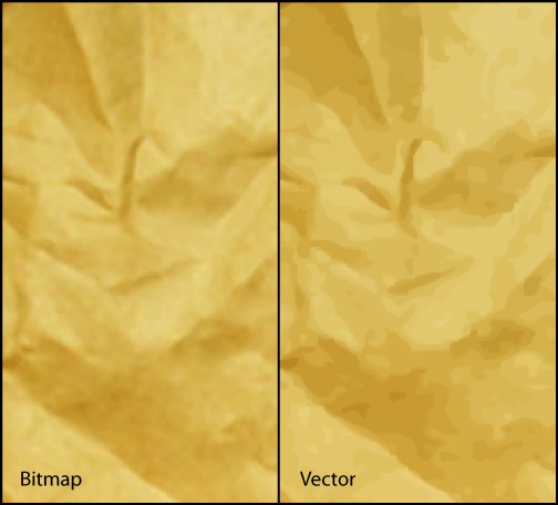 Before and after tracing a bitmap