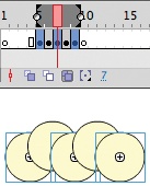 The Edit Multiple Frames feature allows simultaneous editing of more than one frame at a time—in this case, the two frames on either side of the current frame