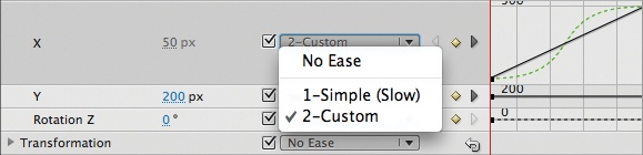 Applying a custom easing curve to a property in the Motion Editor