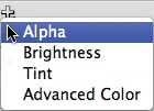 Adding an Alpha color effect in the Motion Editor panel