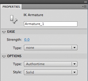 An armature set to Authortime mode in the Properties panel