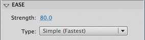 Setting an armature’s easing values in the Properties panel